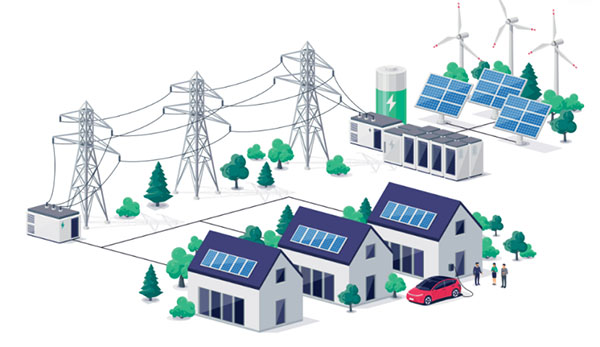 3D house with solar panels