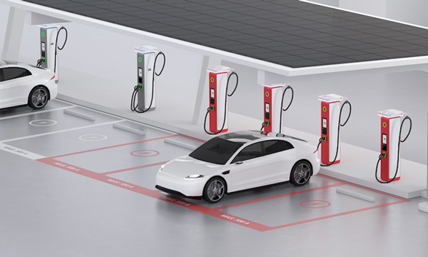 Charging EV at public station