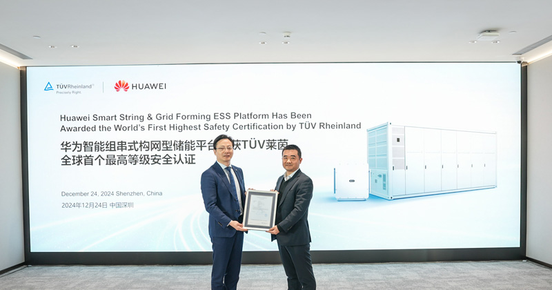    Huawei's residential ESS platform achieves specialized safety certification from TÜV Rheinland   