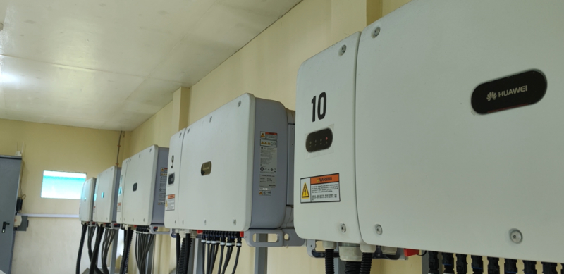 Sanacor II’s Huawei inverters are kept in a cool shed within the farm.